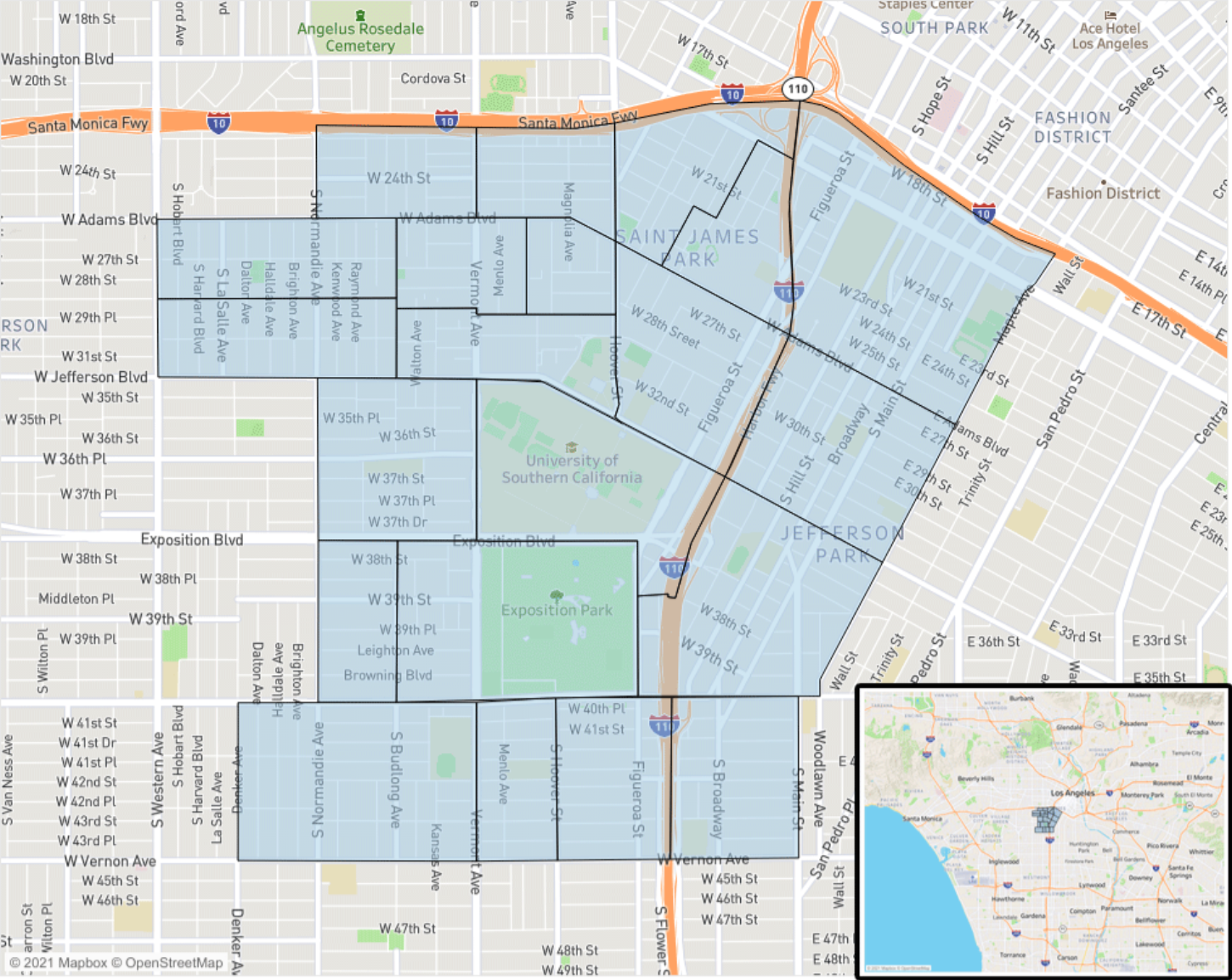 Los Angeles street map